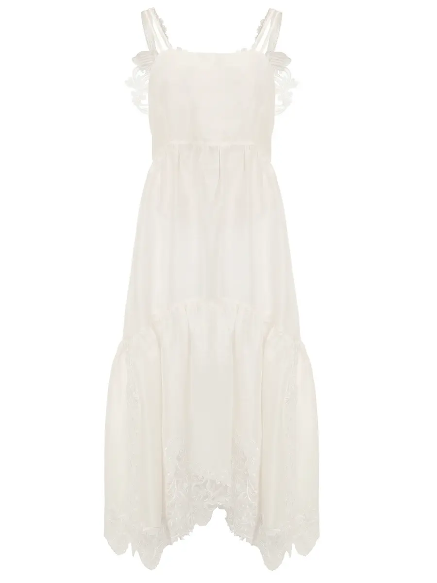 Платье из шелка и льна