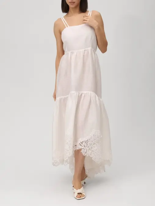 Платье из шелка и льна MAURIZIO