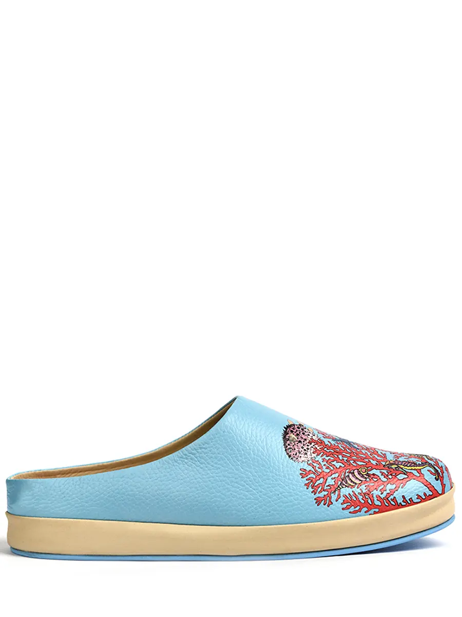 Тапочки Морские кожаные