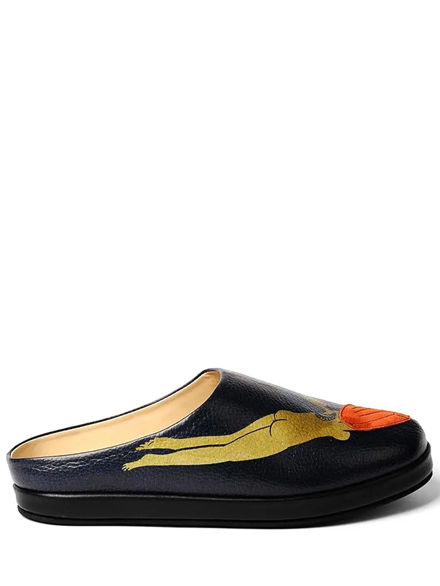 Тапочки кожаные