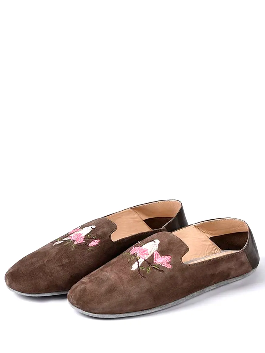 Тапочки замшевые