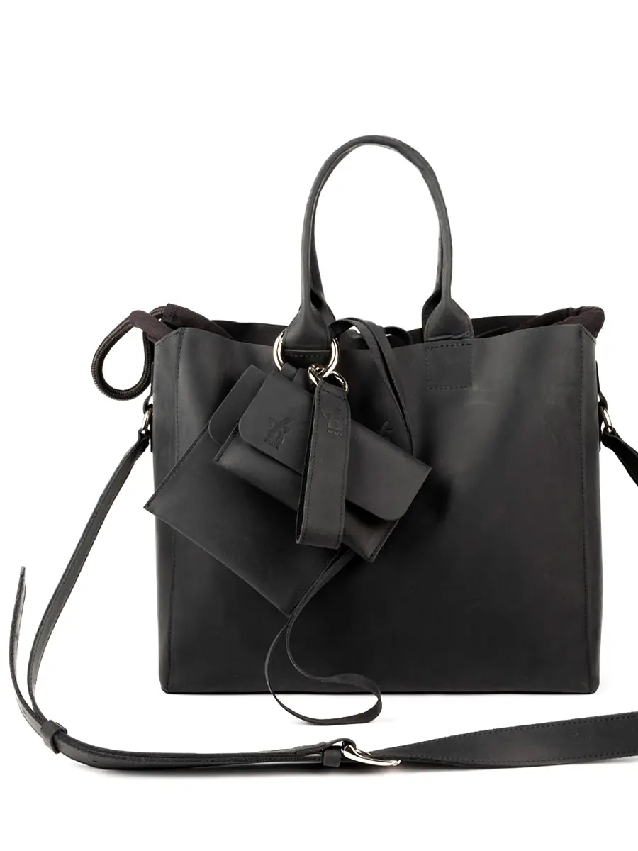 Сумка-тоут L дарк кожаная