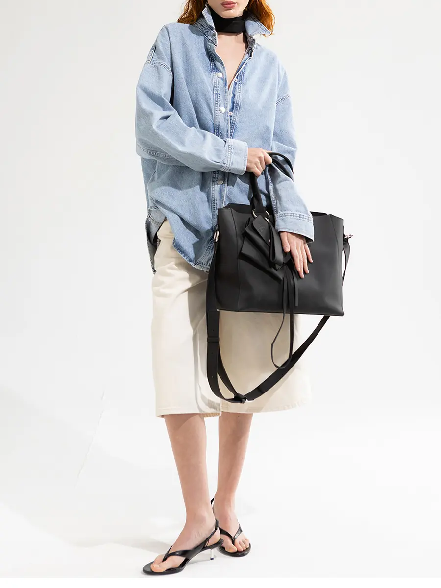 Сумка-тоут L дарк кожаная