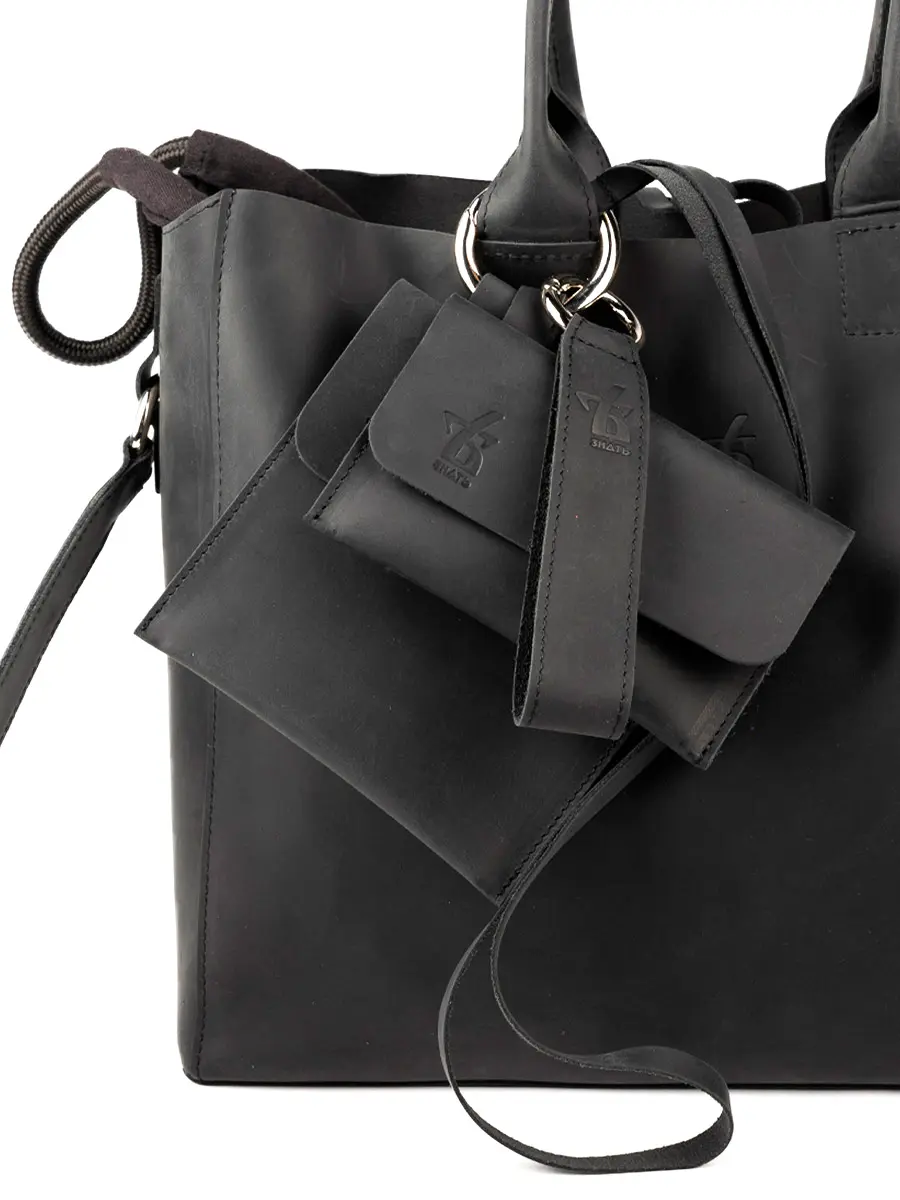 Сумка-тоут L дарк кожаная