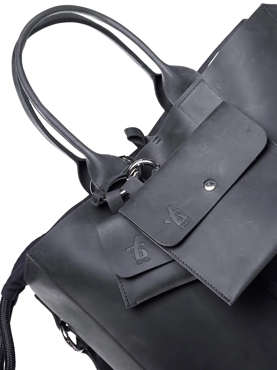 Сумка-тоут L дарк кожаная