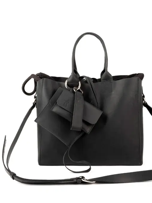 Сумка-тоут L дарк кожаная ЗНАТЬ