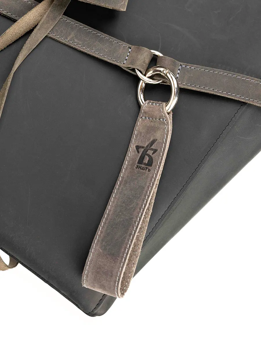 Сумка-тоут L дарк-графит кожаная