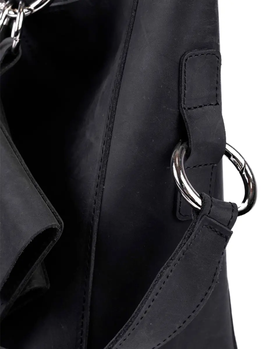 Сумка-тоут L mini дарк кожаная