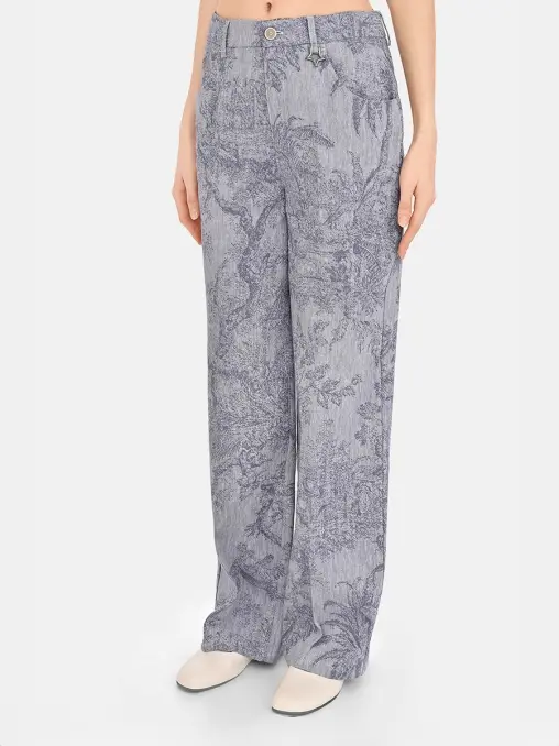 Брюки из хлопка и льна LORENA ANTONIAZZI