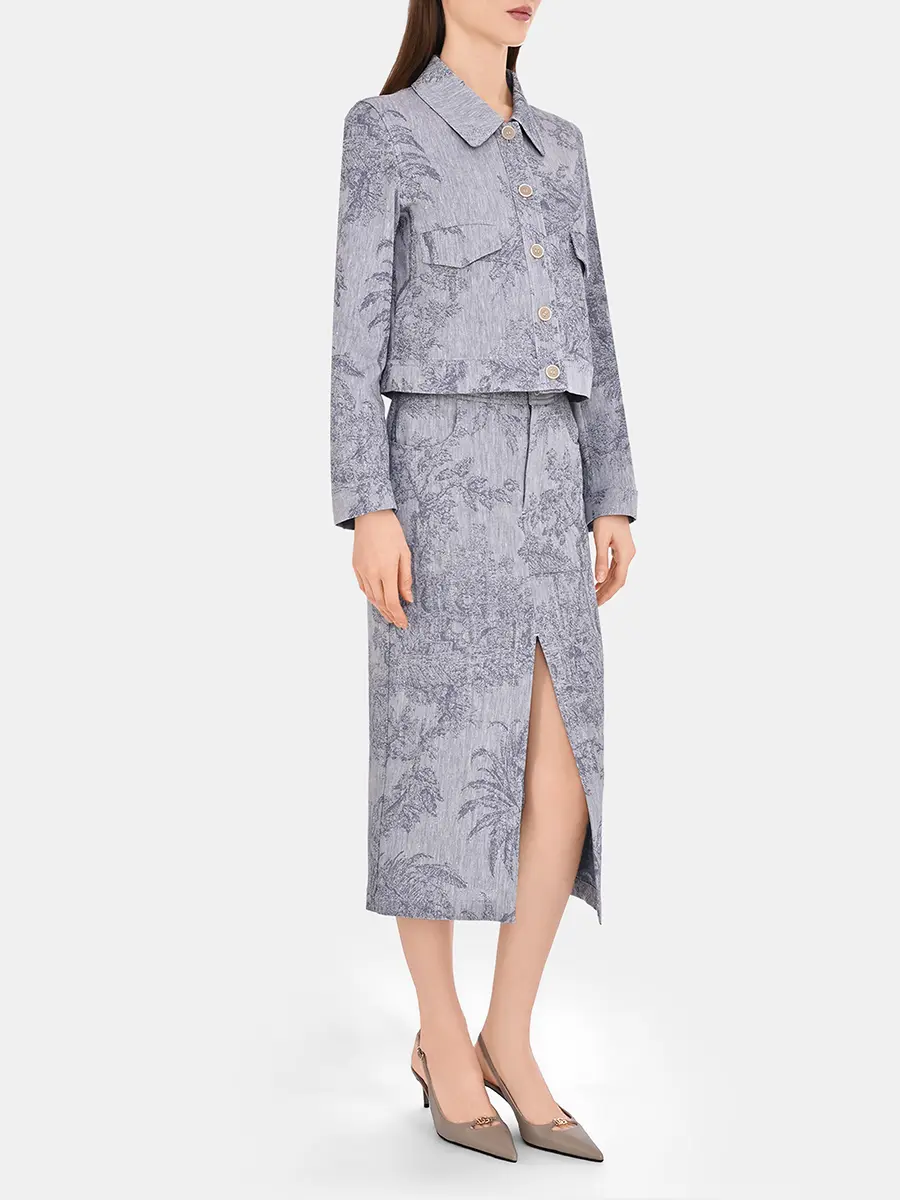 Юбка из хлопка и льна