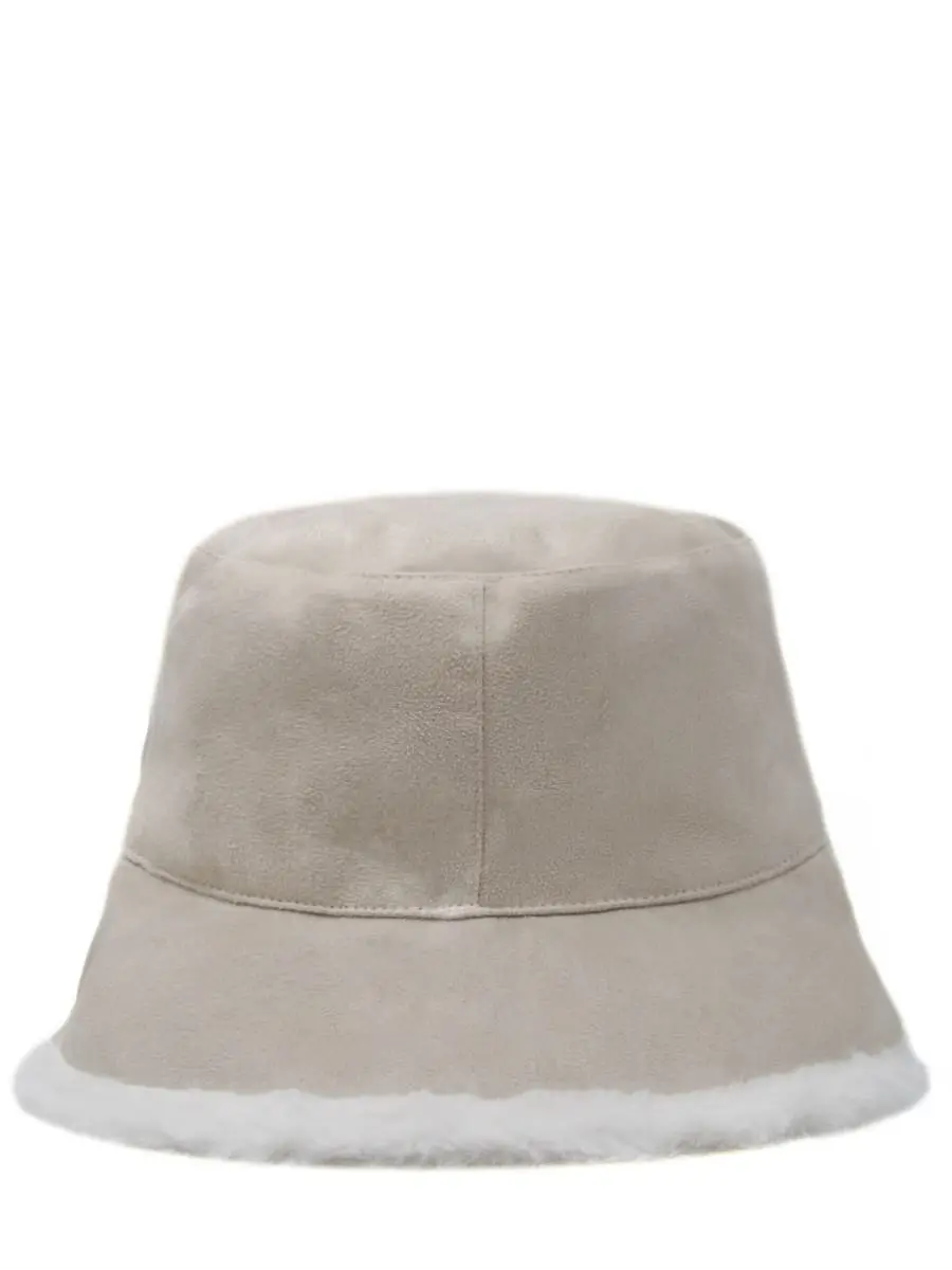 Шляпа из эко-кожи на меху