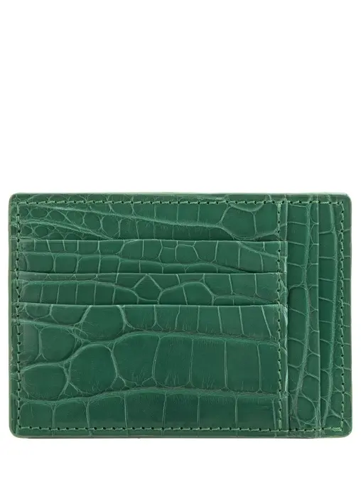 Картхолдер из кожи крокодила BARDINI