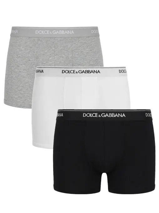 Набор из трех хлопковых трусов-боксеров DOLCE & GABBANA