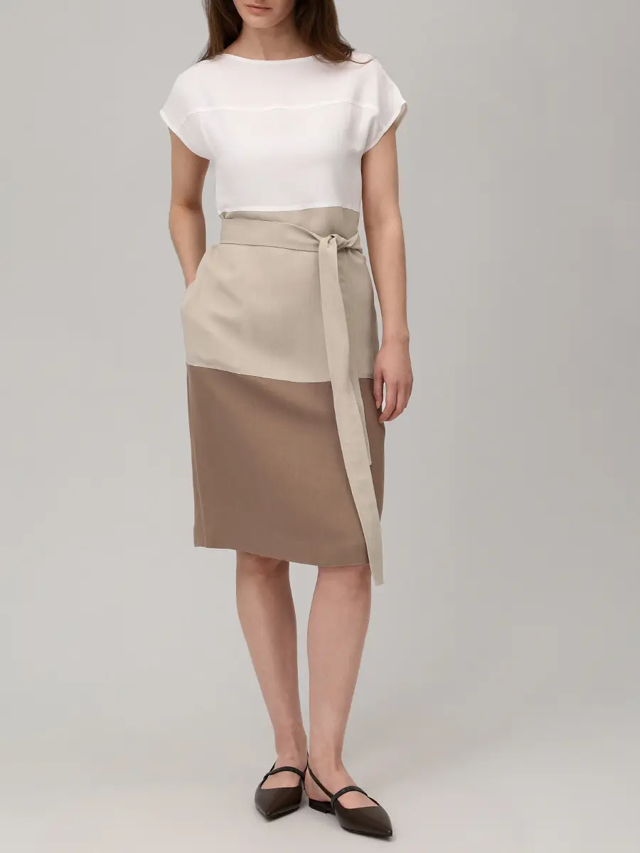 Платье из вискозы и льна