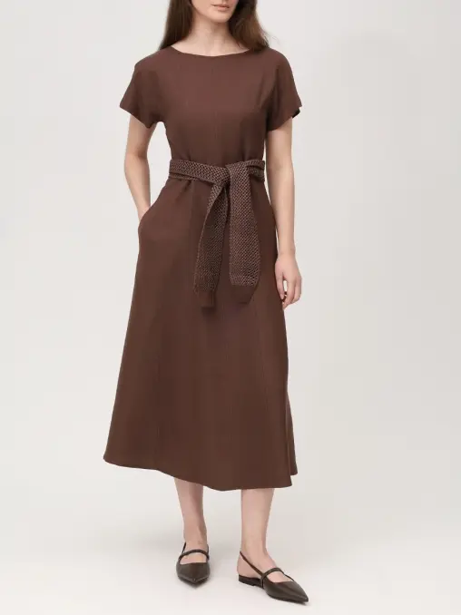 Платье из вискозы и льна ANTONELLI FIRENZE