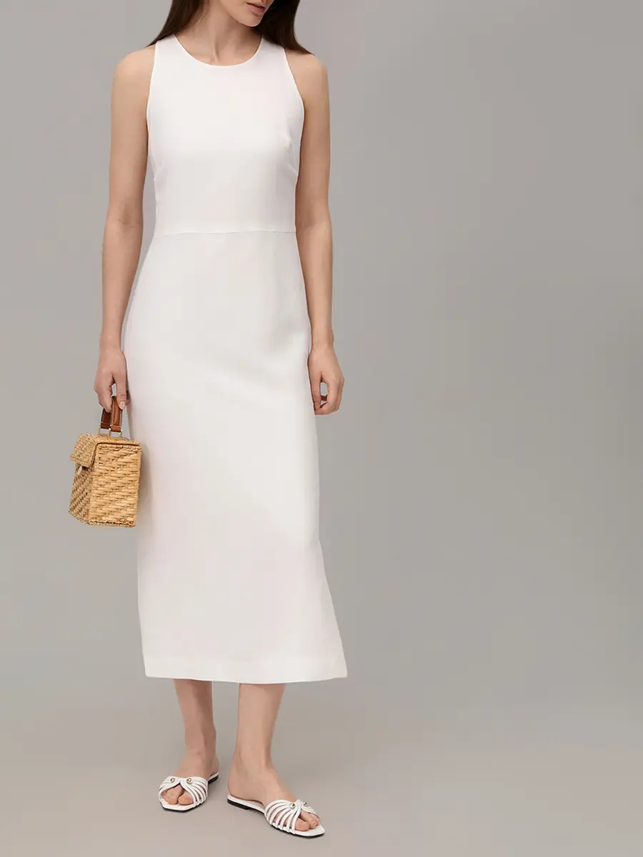 Платье из вискозы и льна