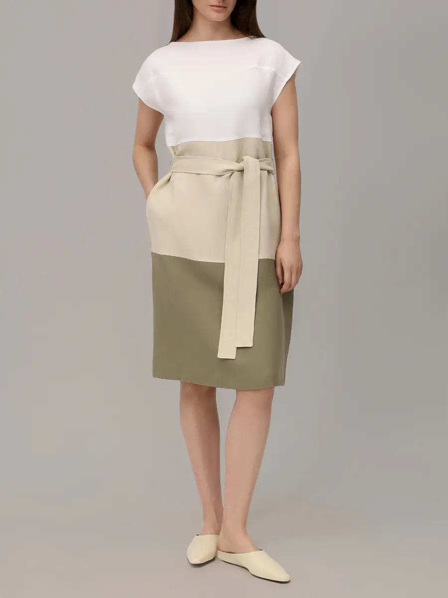 Платье из вискозы и льна