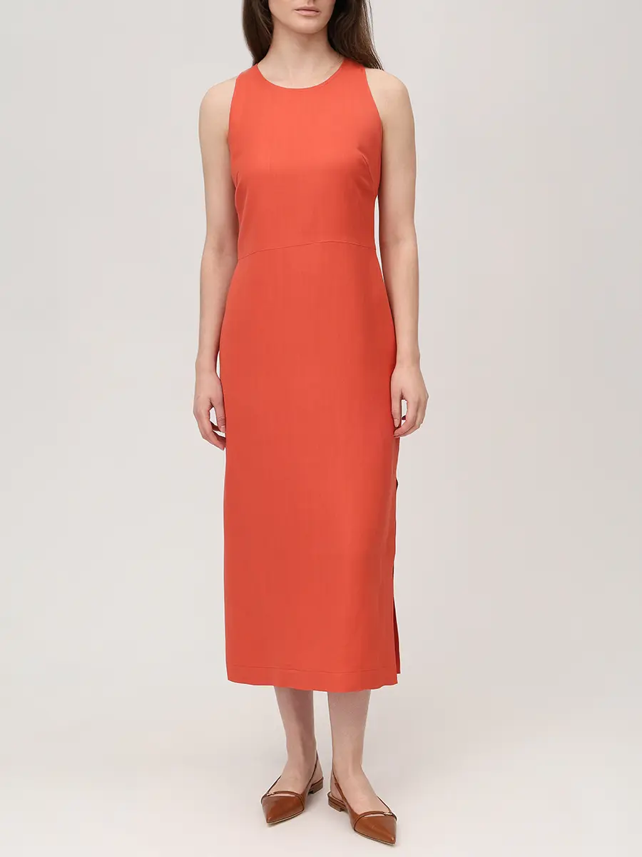 Платье из вискозы и льна