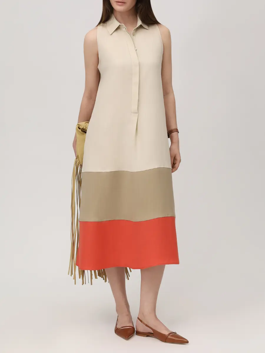 Платье из вискозы и льна