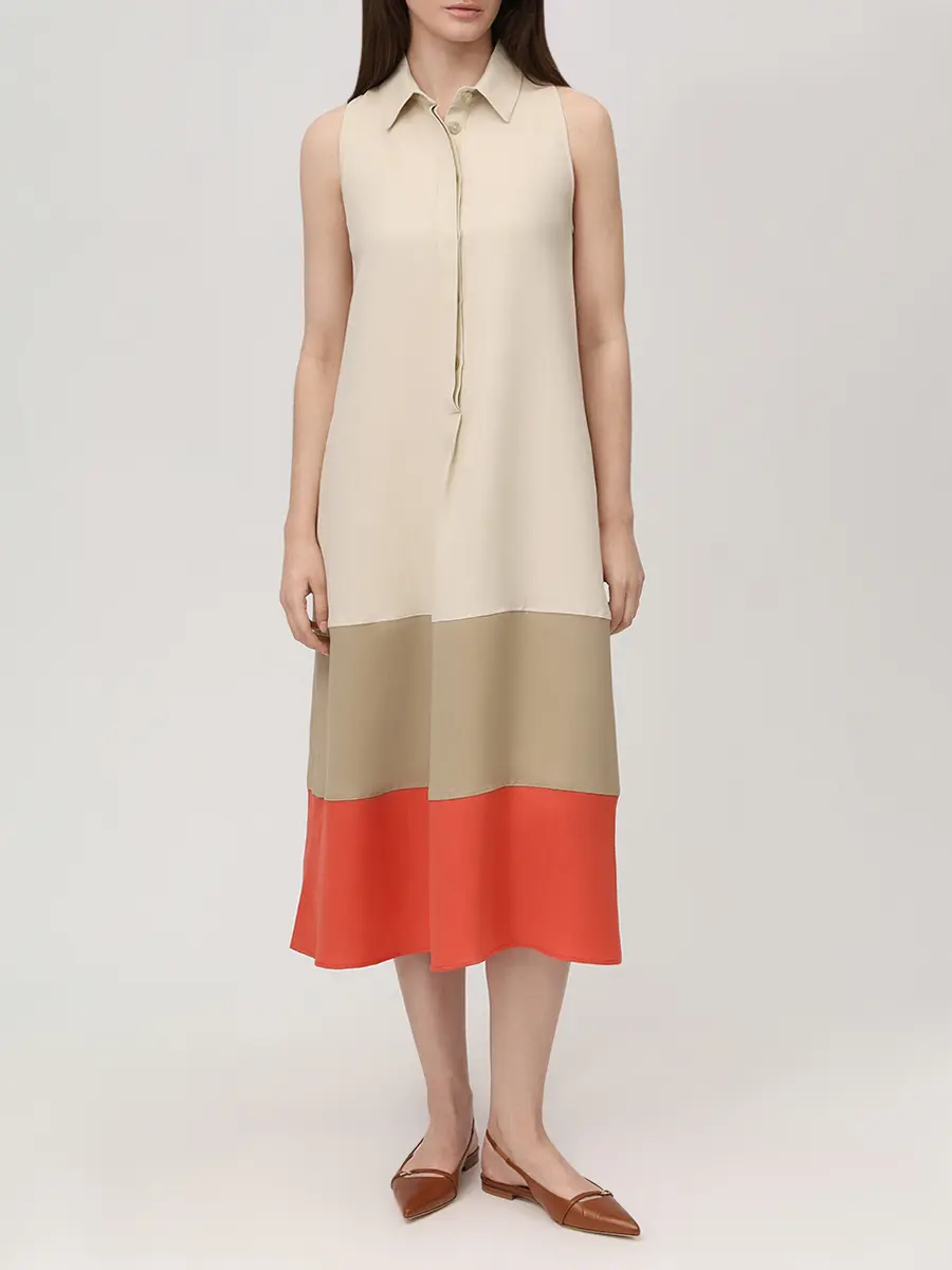 Платье из вискозы и льна