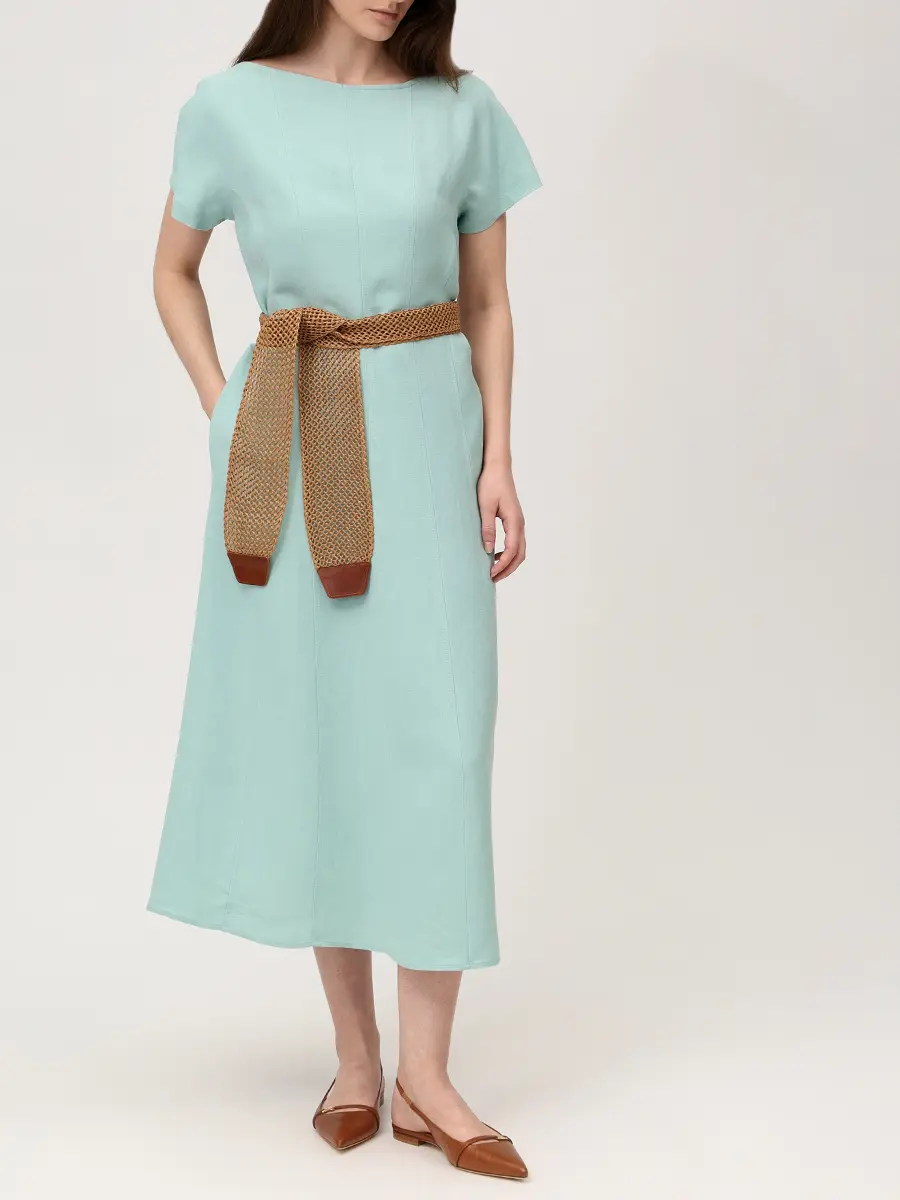 Платье из вискозы и льна
