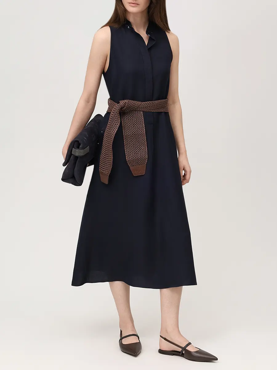 Платье из вискозы и льна