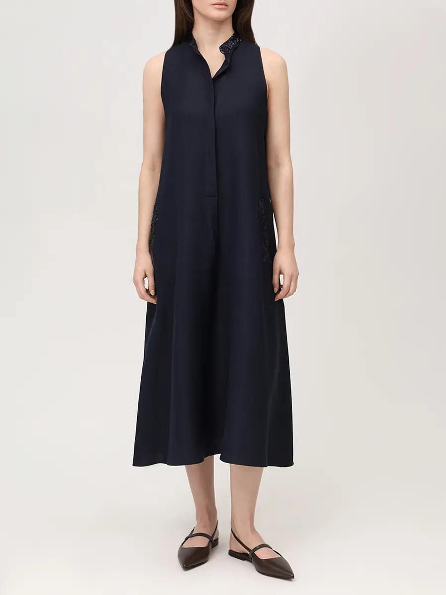 Платье из вискозы и льна