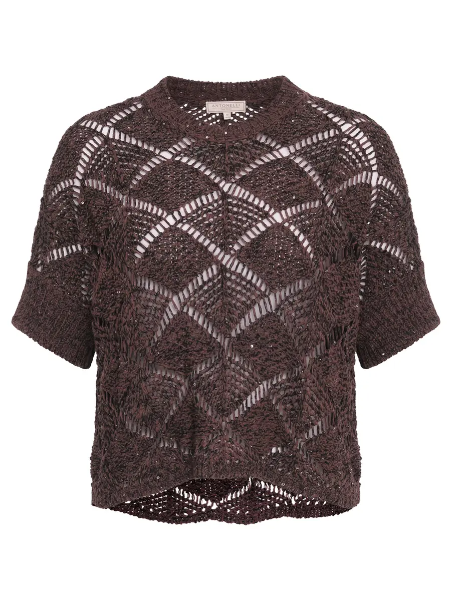 Джемпер хлопковый с пайетками