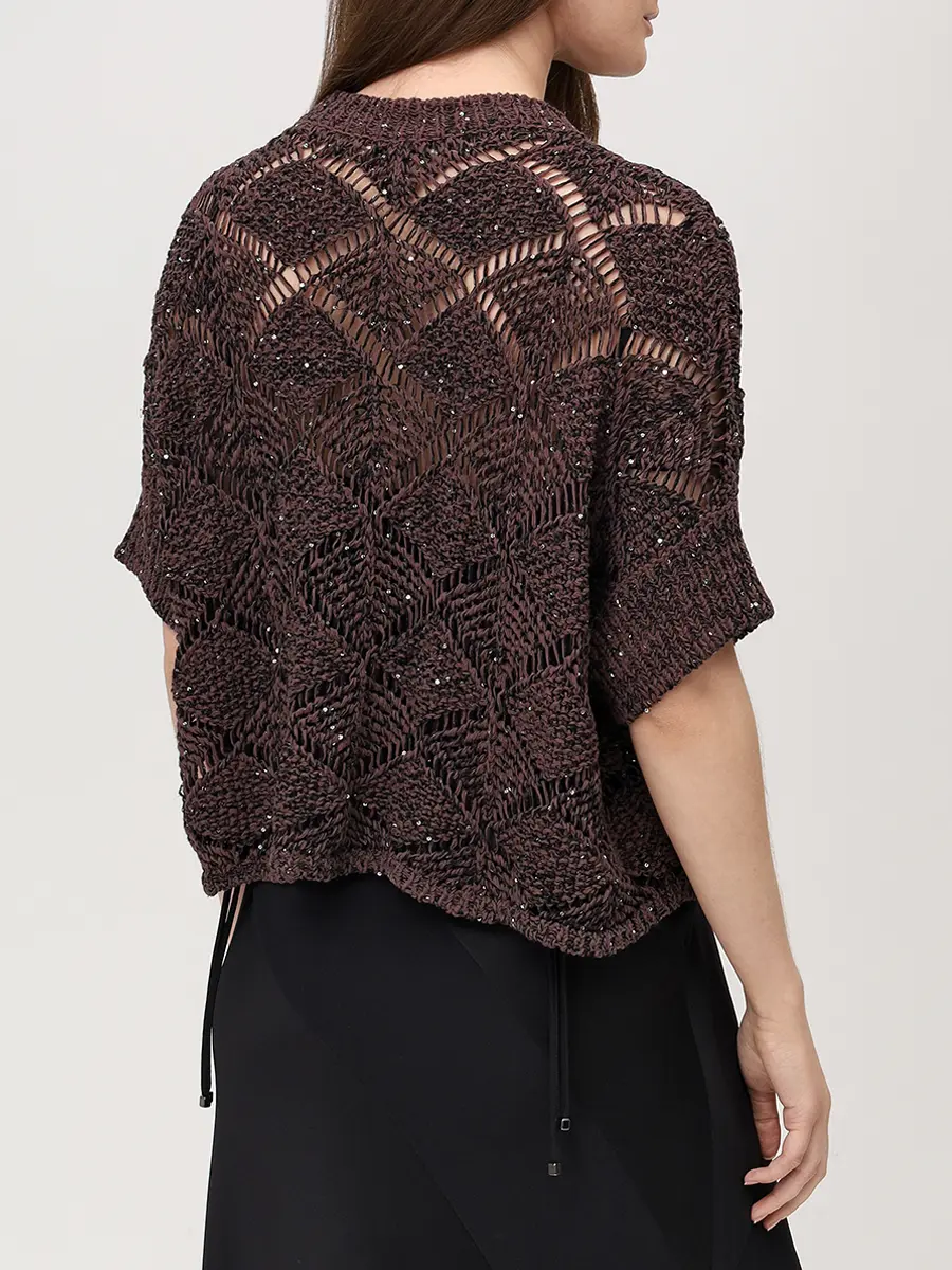 Джемпер хлопковый с пайетками