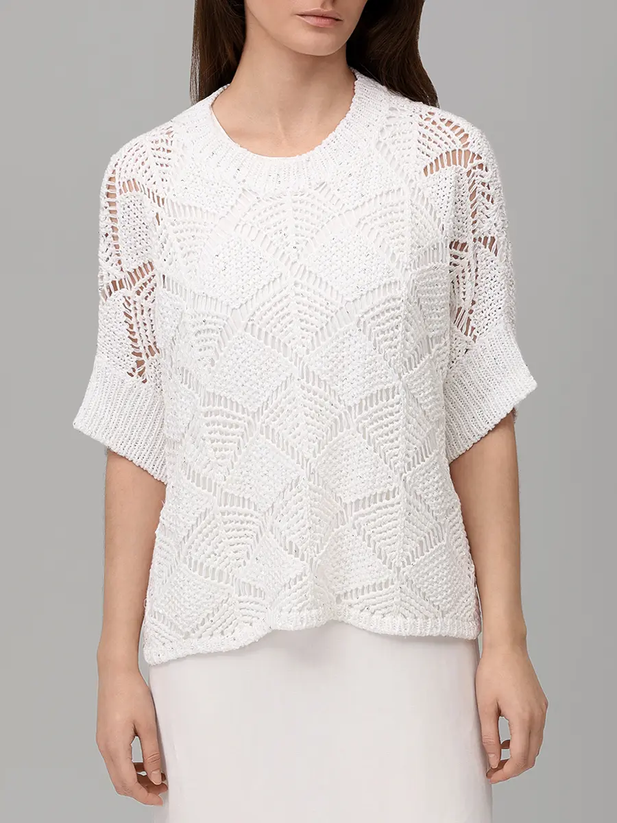 Джемпер хлопковый с пайетками