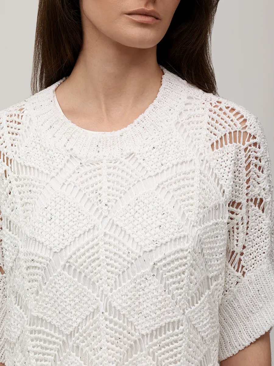 Джемпер хлопковый с пайетками