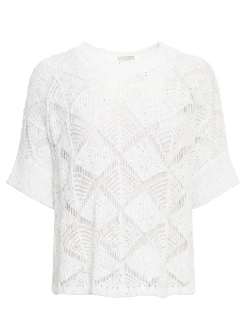 Джемпер хлопковый с пайетками ANTONELLI FIRENZE