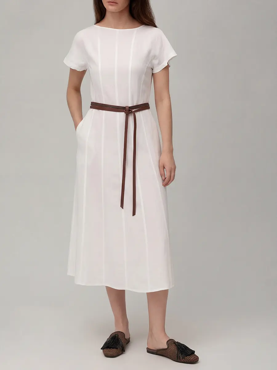 Платье из вискозы и льна