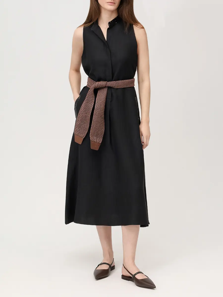 Платье из вискозы и льна