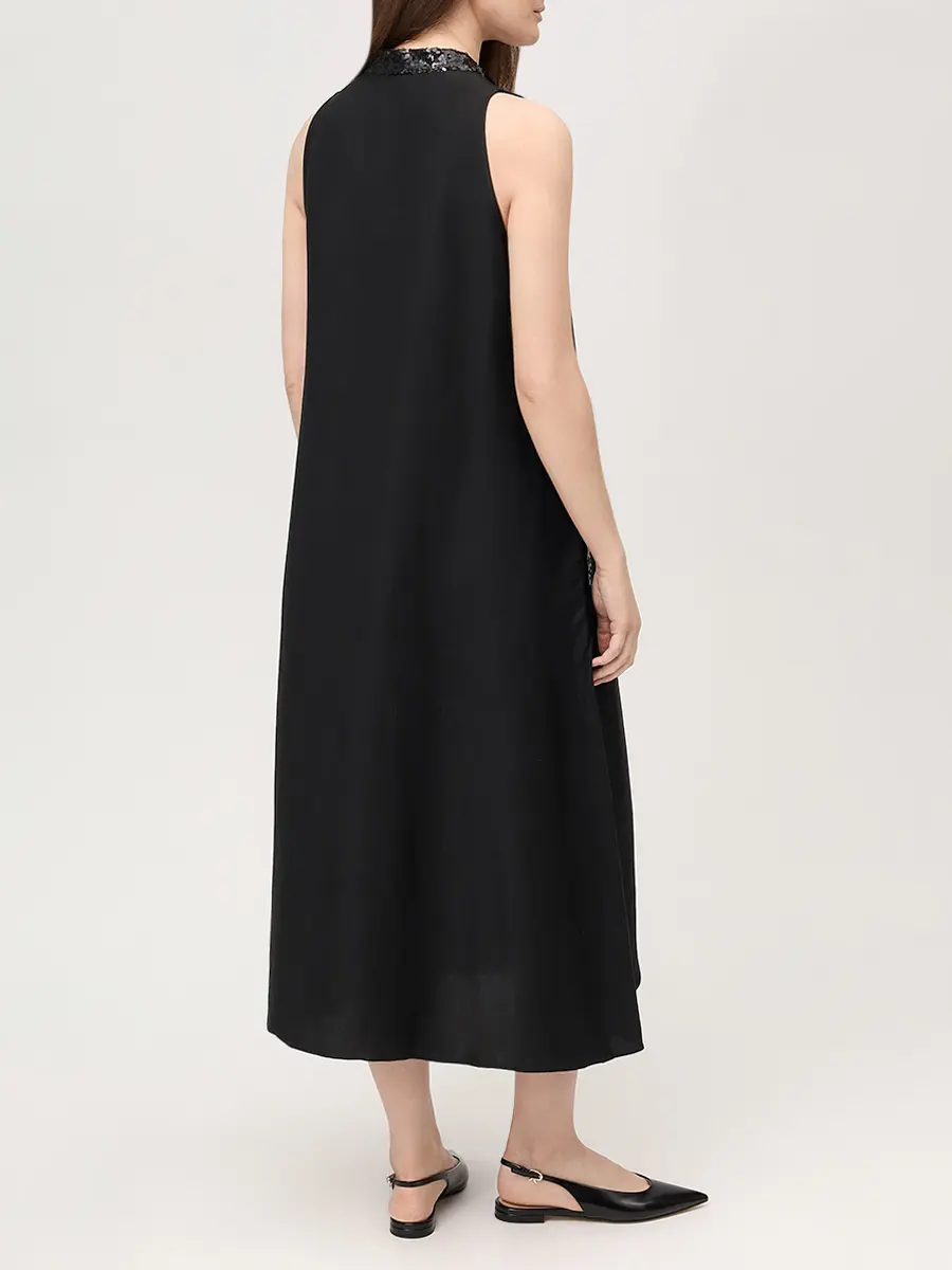 Платье из вискозы и льна