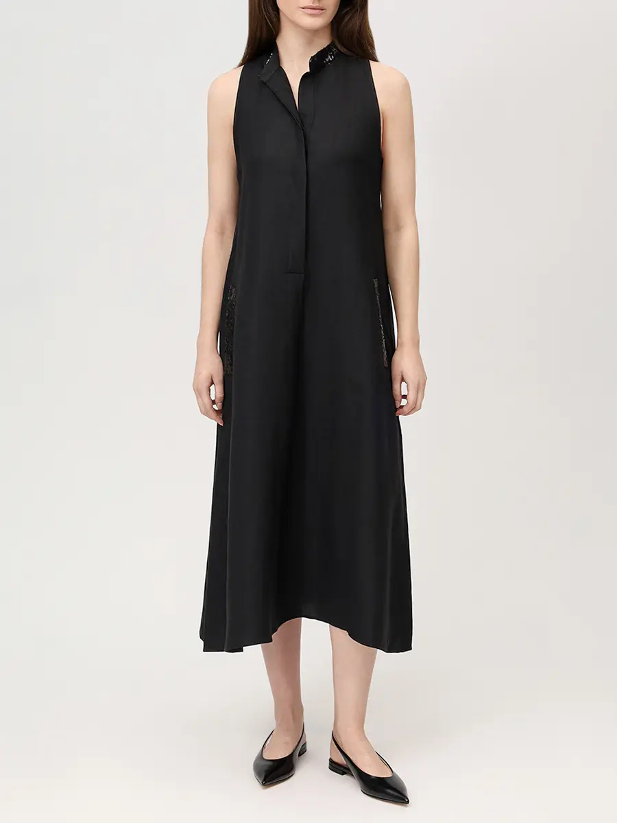 Платье из вискозы и льна