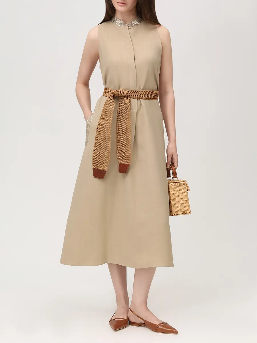 Платье из вискозы и льна