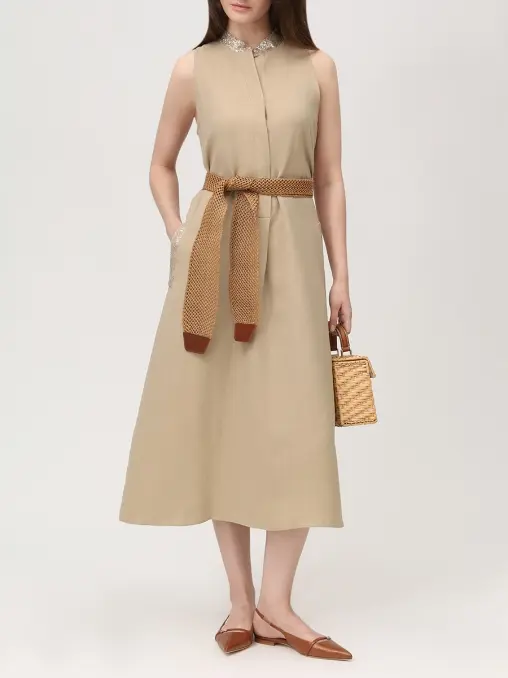 Платье из вискозы и льна ANTONELLI FIRENZE