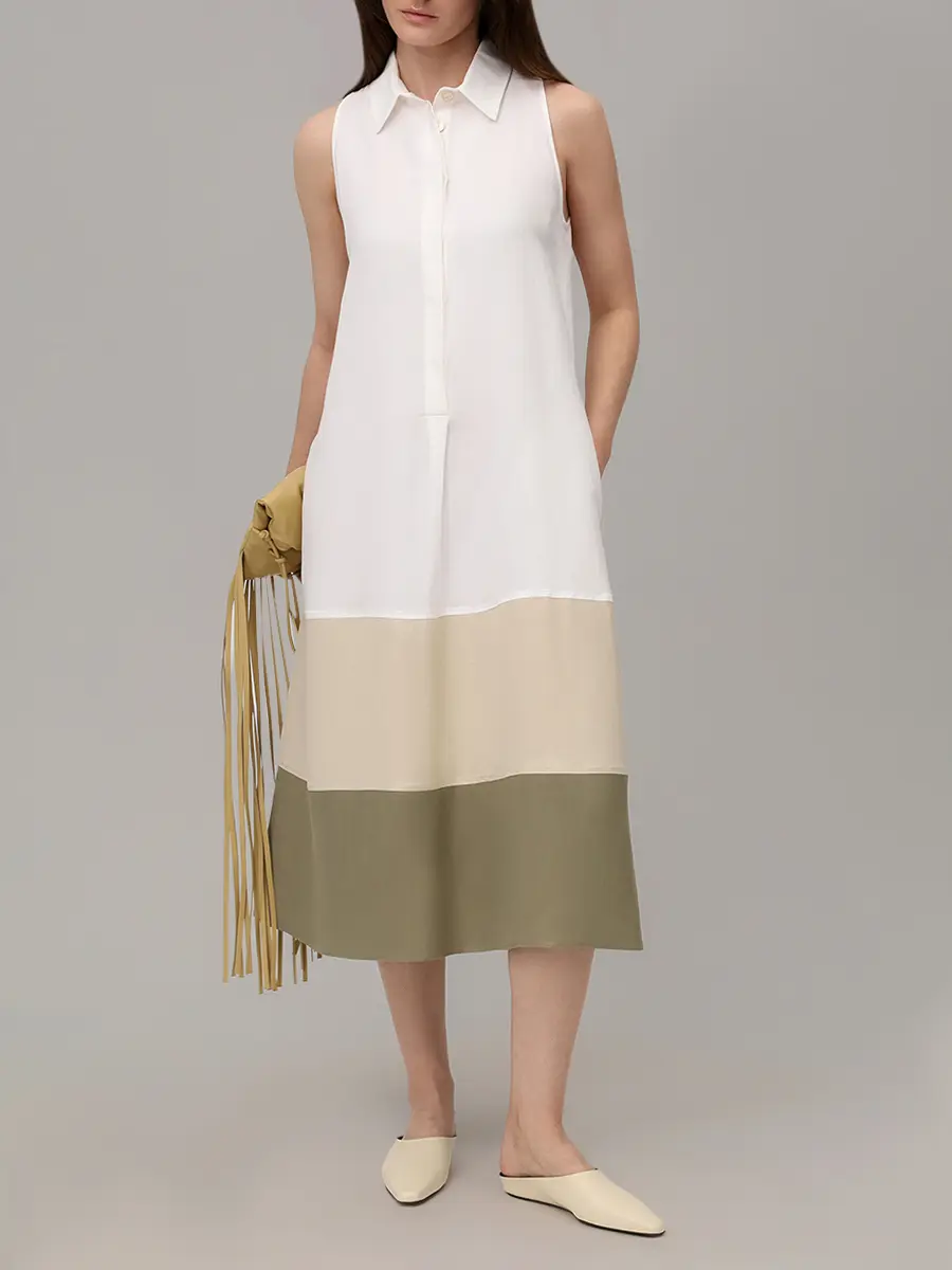 Платье из вискозы и льна