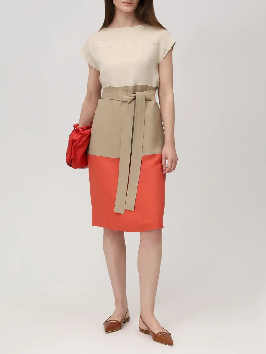 Платье из вискозы и льна