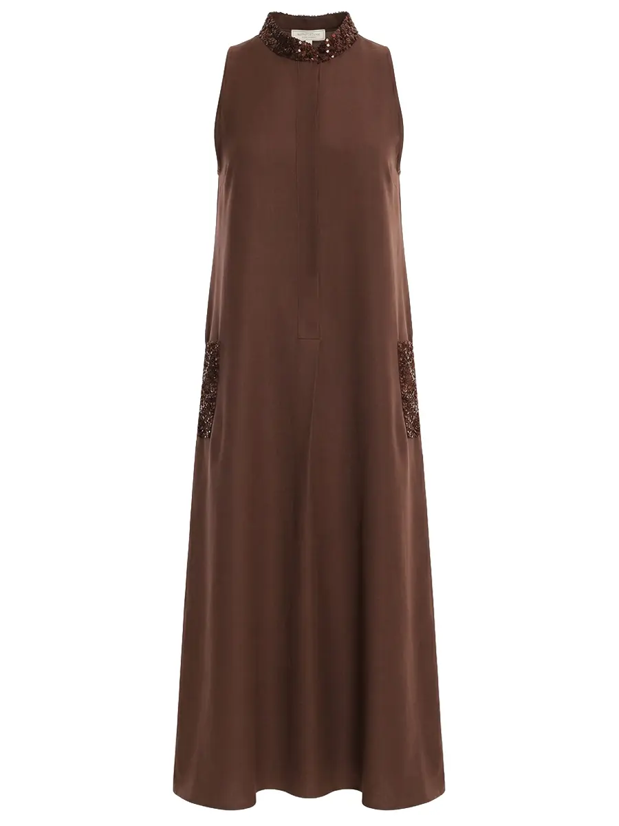 Платье из вискозы и льна