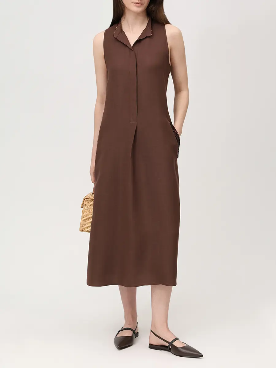 Платье из вискозы и льна