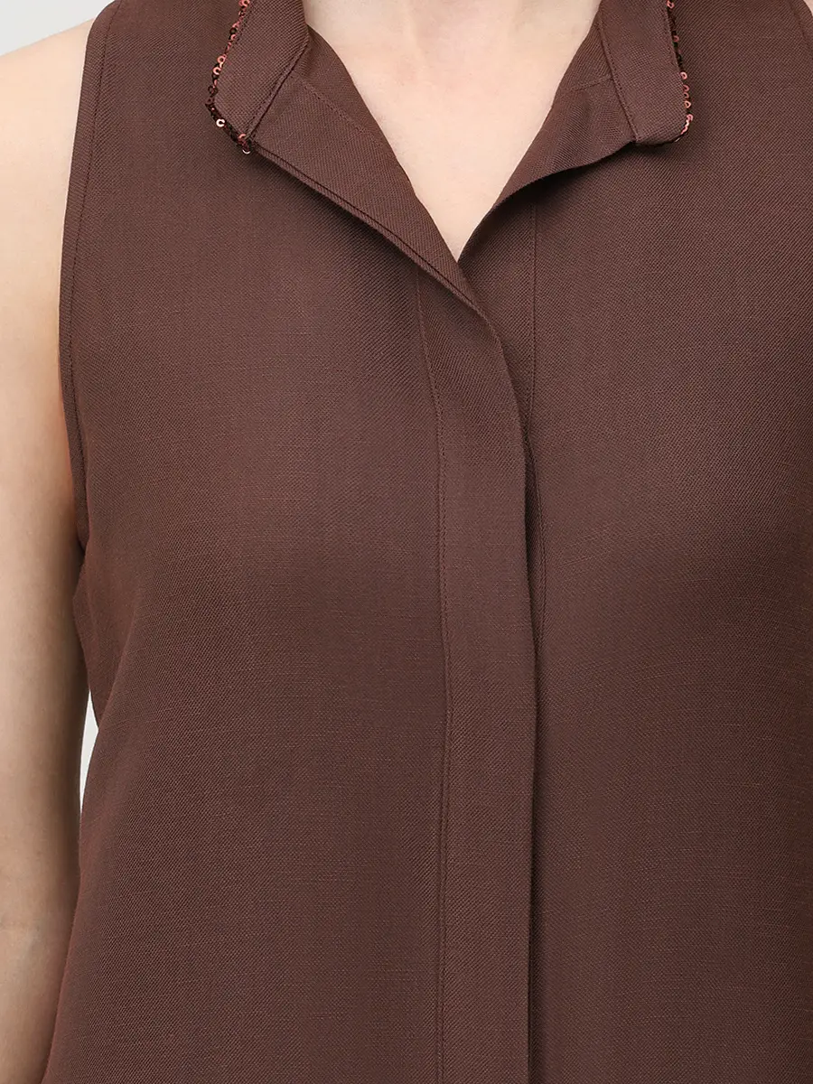 Платье из вискозы и льна