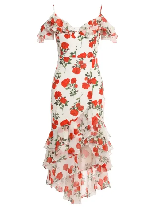 Платье шелковое ROSES AND LACE