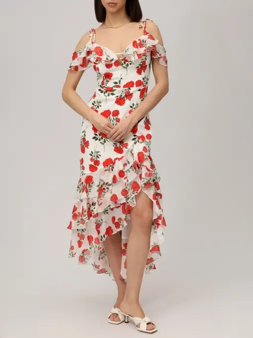 Платье шелковое ROSES AND LACE