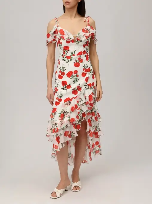 Платье шелковое ROSES AND LACE
