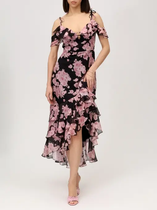 Платье шелковое ROSES AND LACE