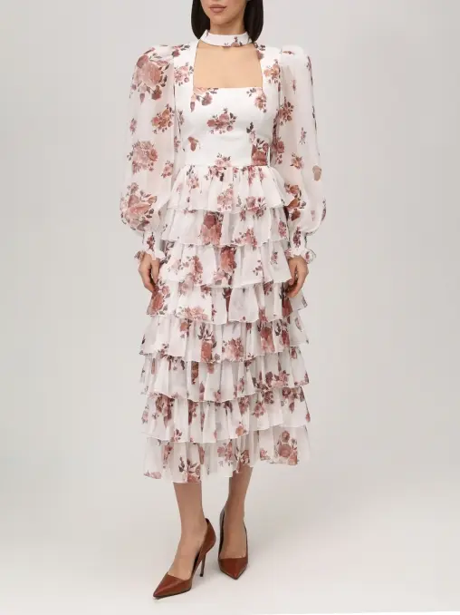 Платье шелковое ROSES AND LACE