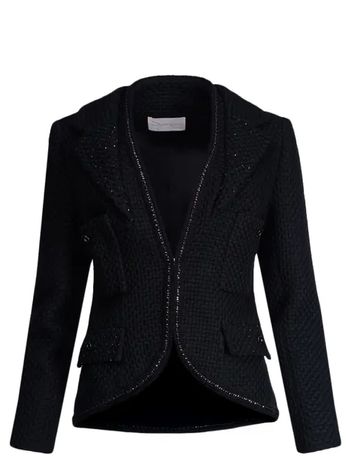 Жакет твидовый с ручной отделкой бисером и декоративной тесьмой SPERANZA COUTURE