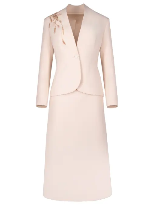 Костюм из шелка и шерсти с вышивкой ручной работы SPERANZA COUTURE